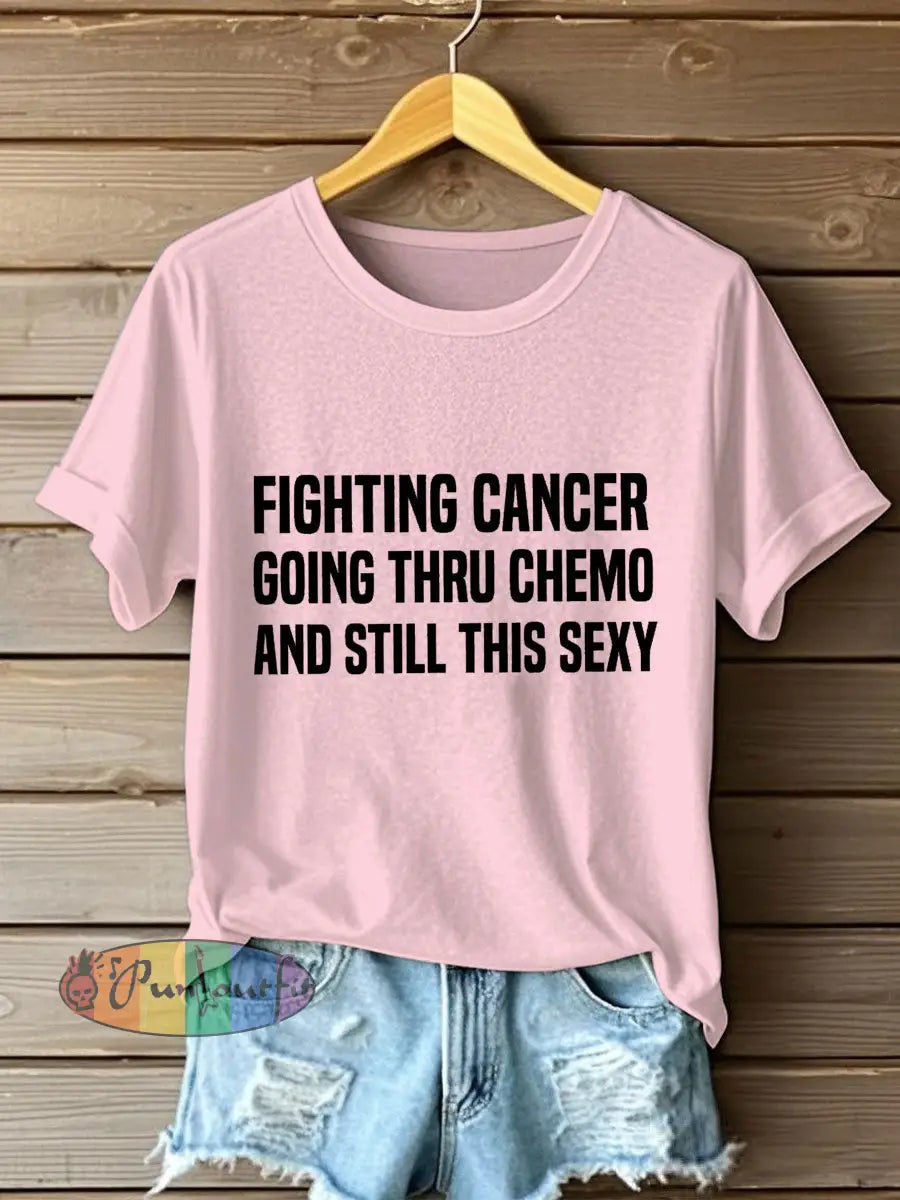 Women’s Fight Cancer T Shirt Light Pink / S