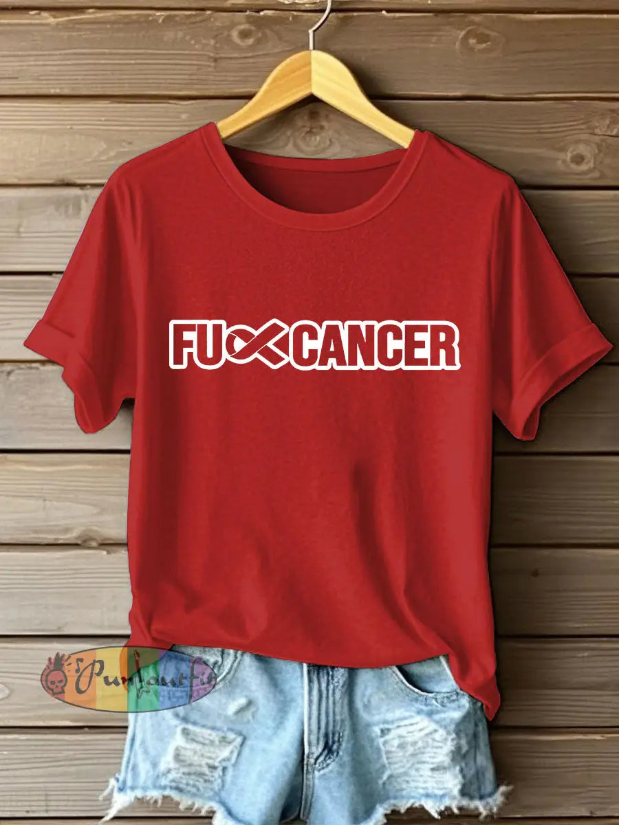 Women’s Fight Cancer T Shirt Red / S