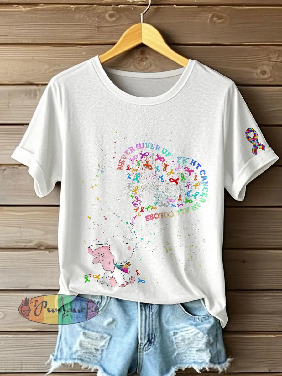Women’s Fight Cancer T Shirt White / S