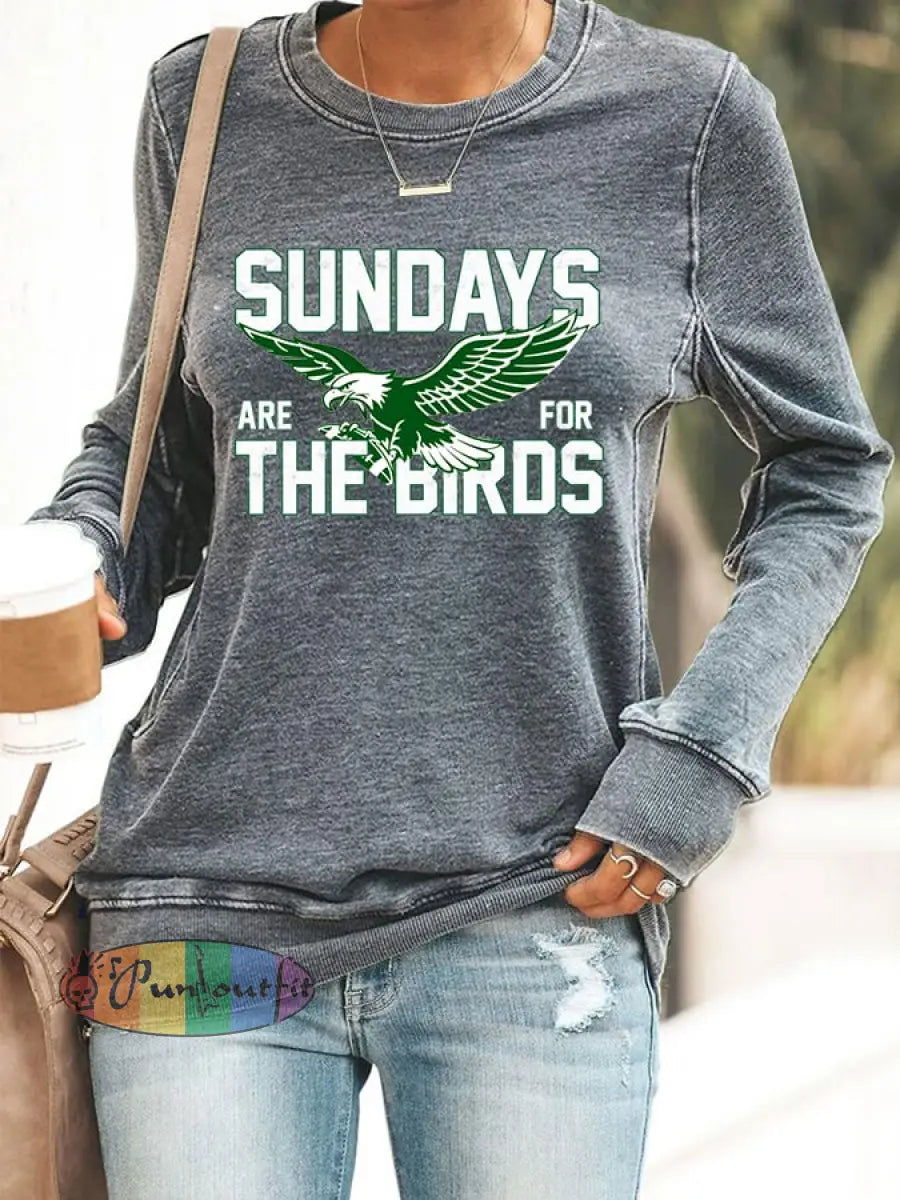 Women’s Football Fans Lovers Gameday Casual fitted sweatshirt Gray / S