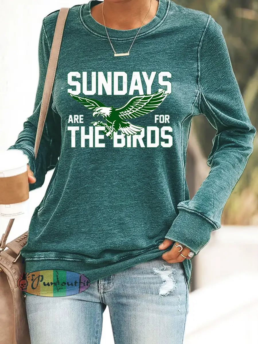 Women’s Football Fans Lovers Gameday Casual fitted sweatshirt Peacock Blue / S
