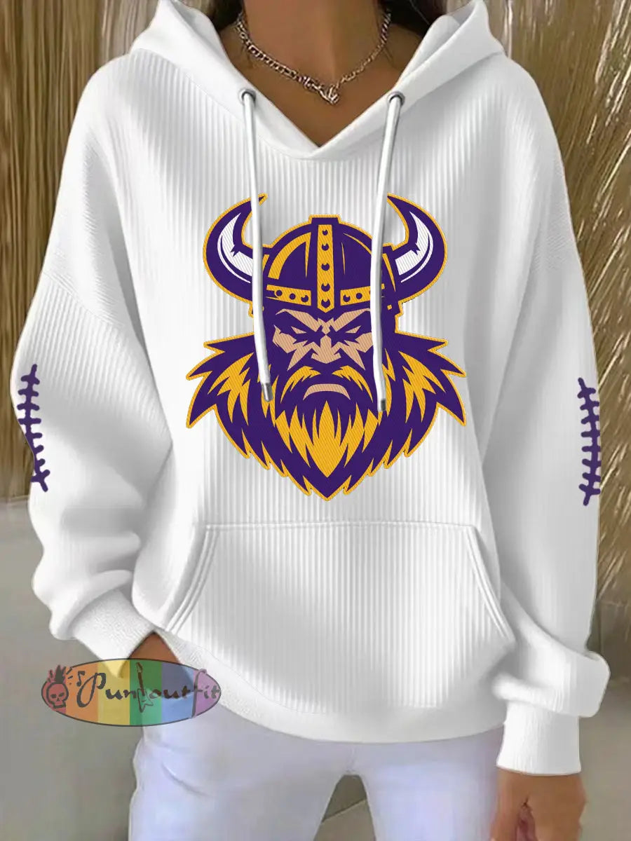 Women’s Football Fans Lovers Gameday Casual Hoodie White / S