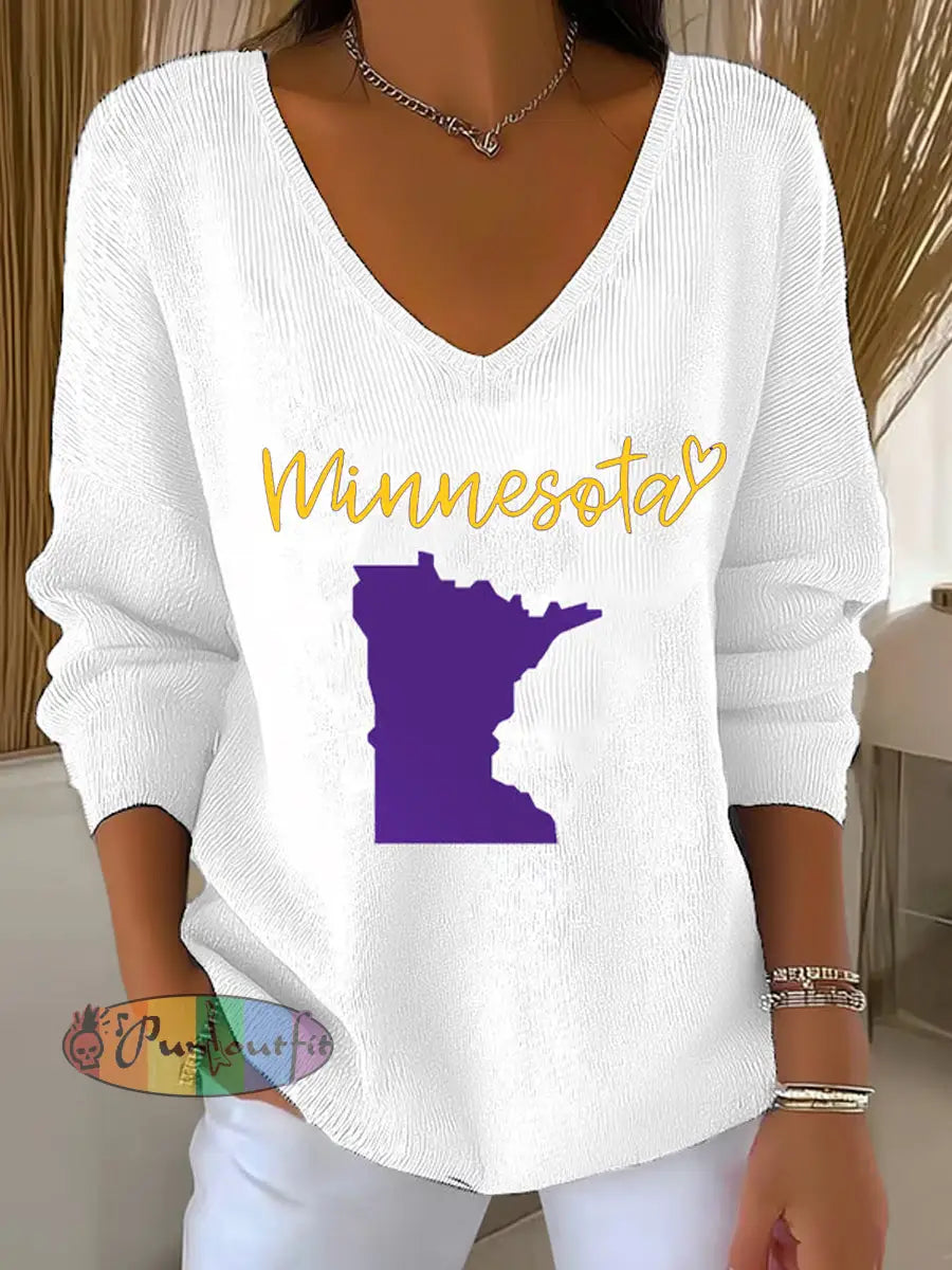 Women’s Football Fans Lovers Gameday Casual Long-Sleeve Top White / S