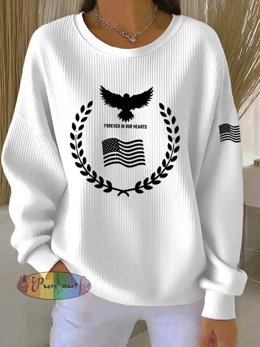 Women’s Freedom Isn’t Free American flag print casual sweatshirt A / S