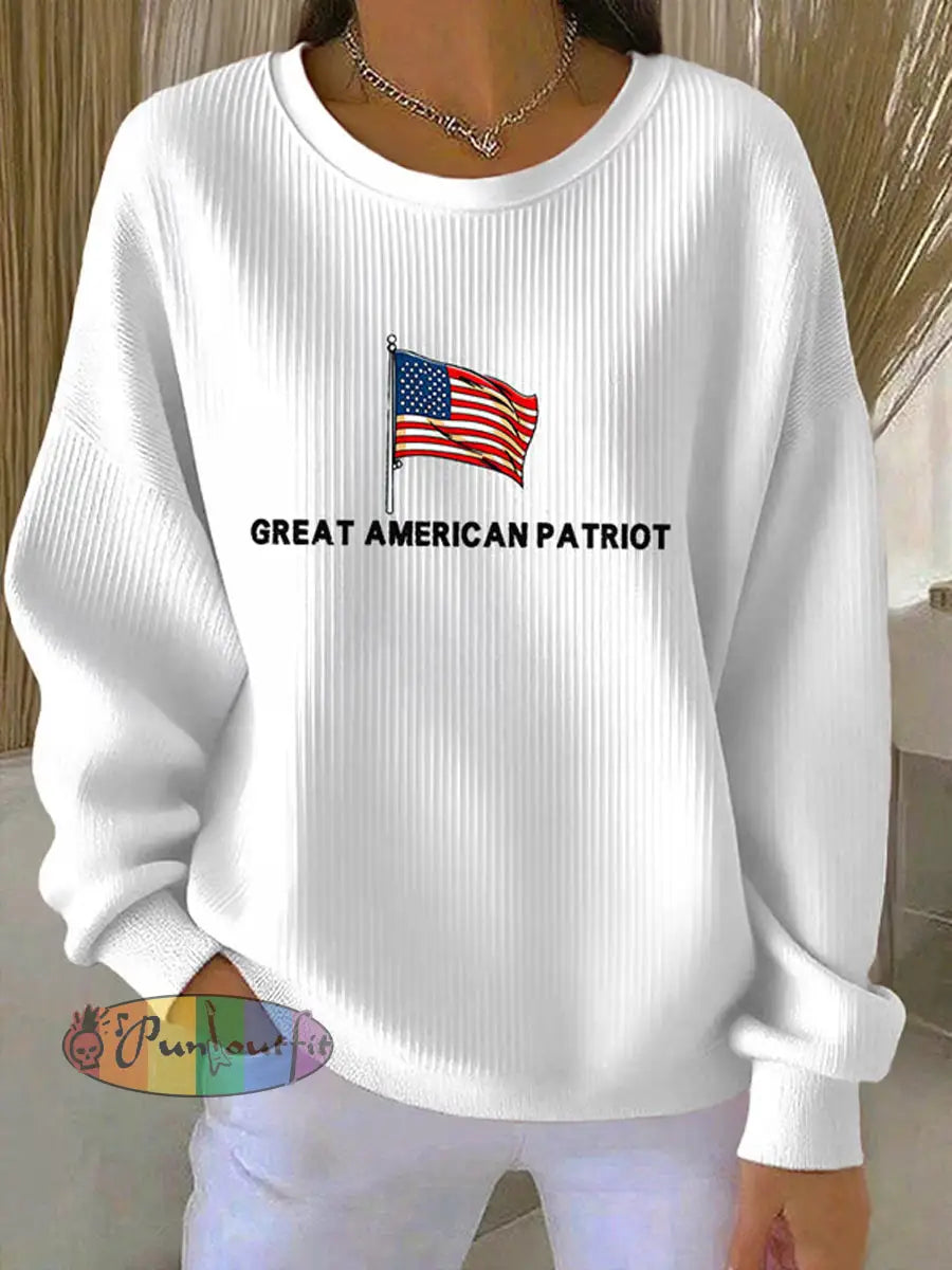 Women’s Freedom Isn’t Free American flag print casual sweatshirt A / S