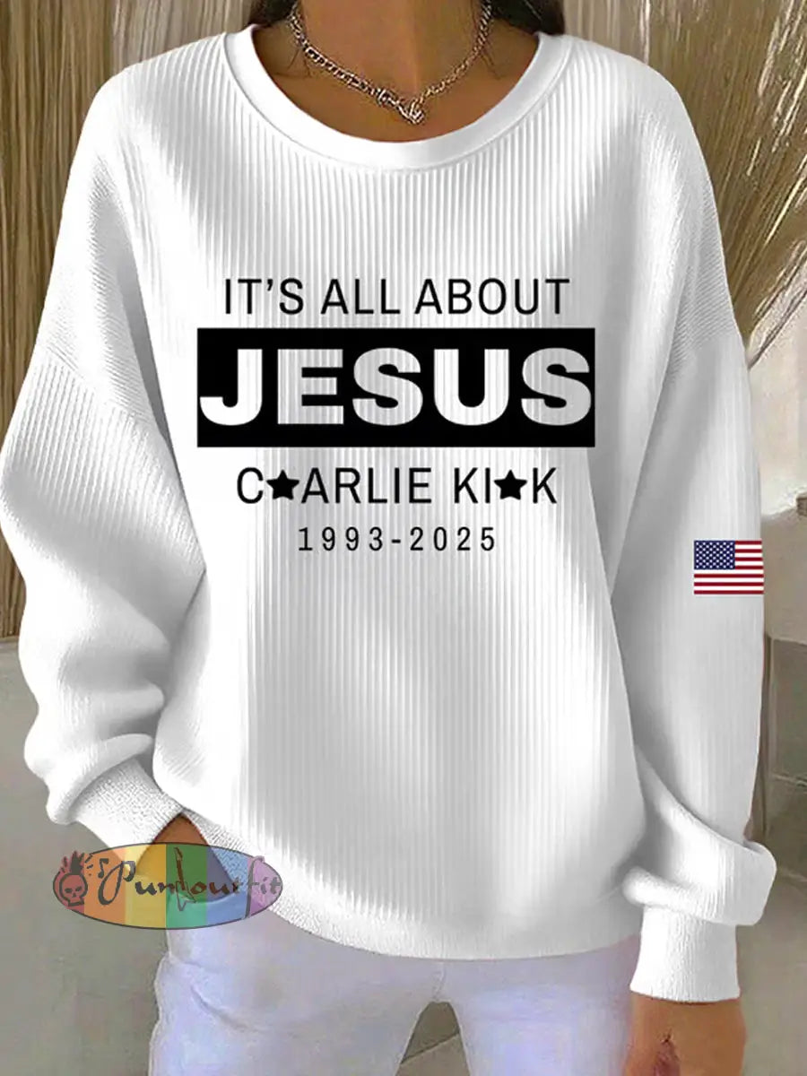 Women’s Freedom Isn’t Free American flag print casual sweatshirt A / S
