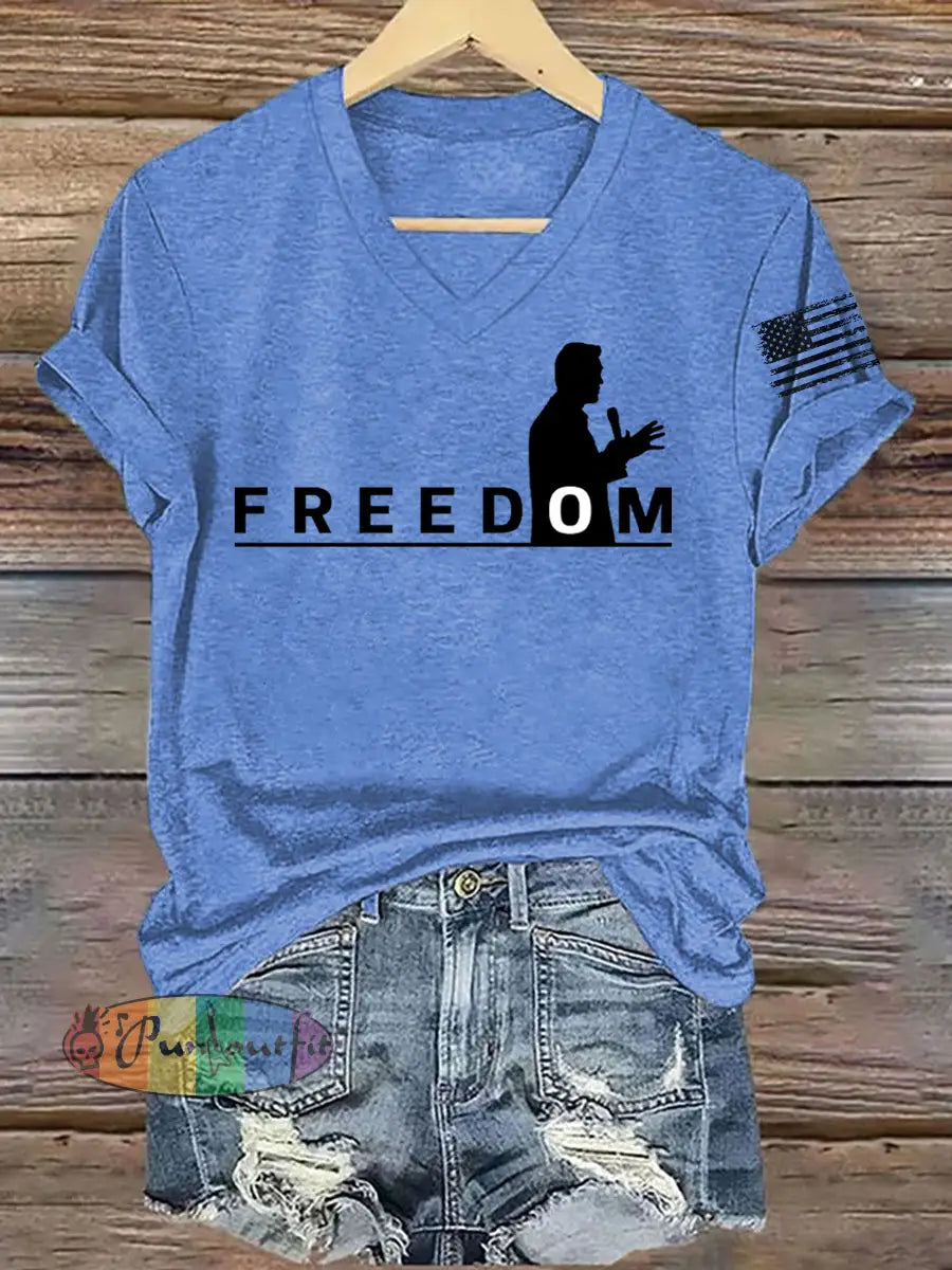 Women’s FREEDOM Short Sleeve T-Shirt Light Blue / S