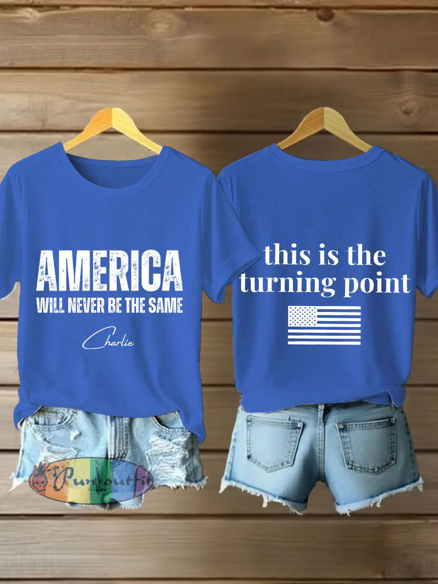 Women’s FREEDOM T-shirt Blue / S