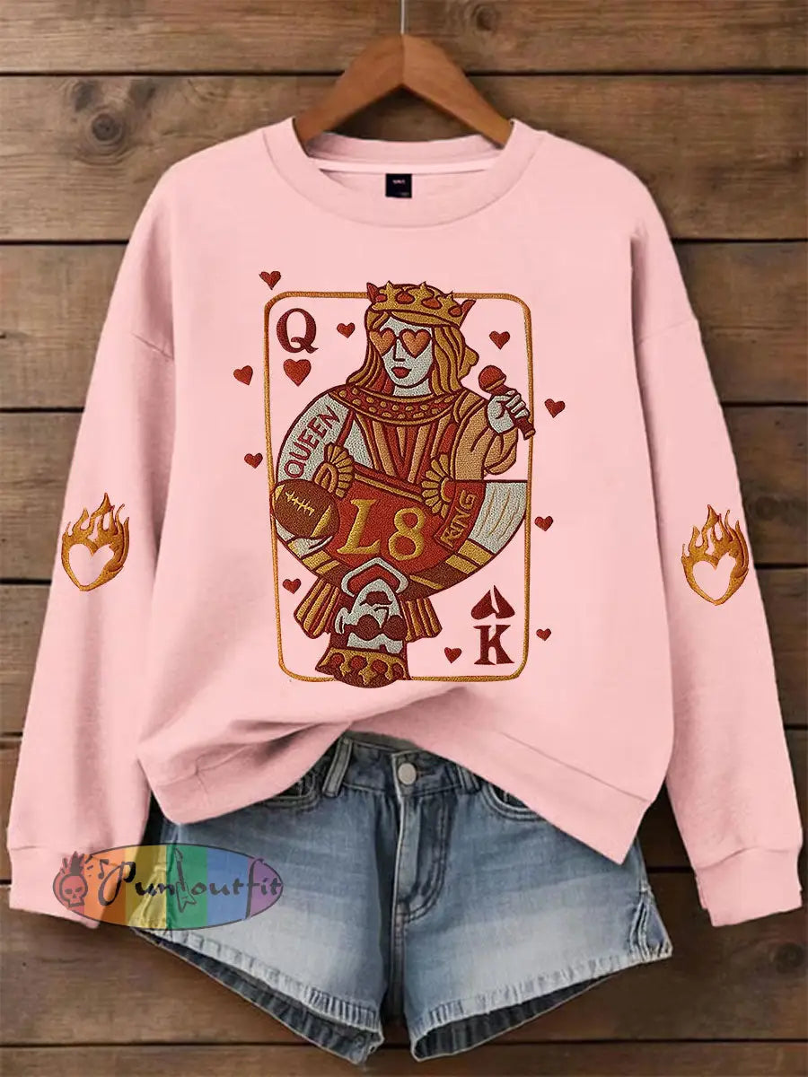 Women’s My Engagement Day Art Print Casual Sweatshirt Pink / S