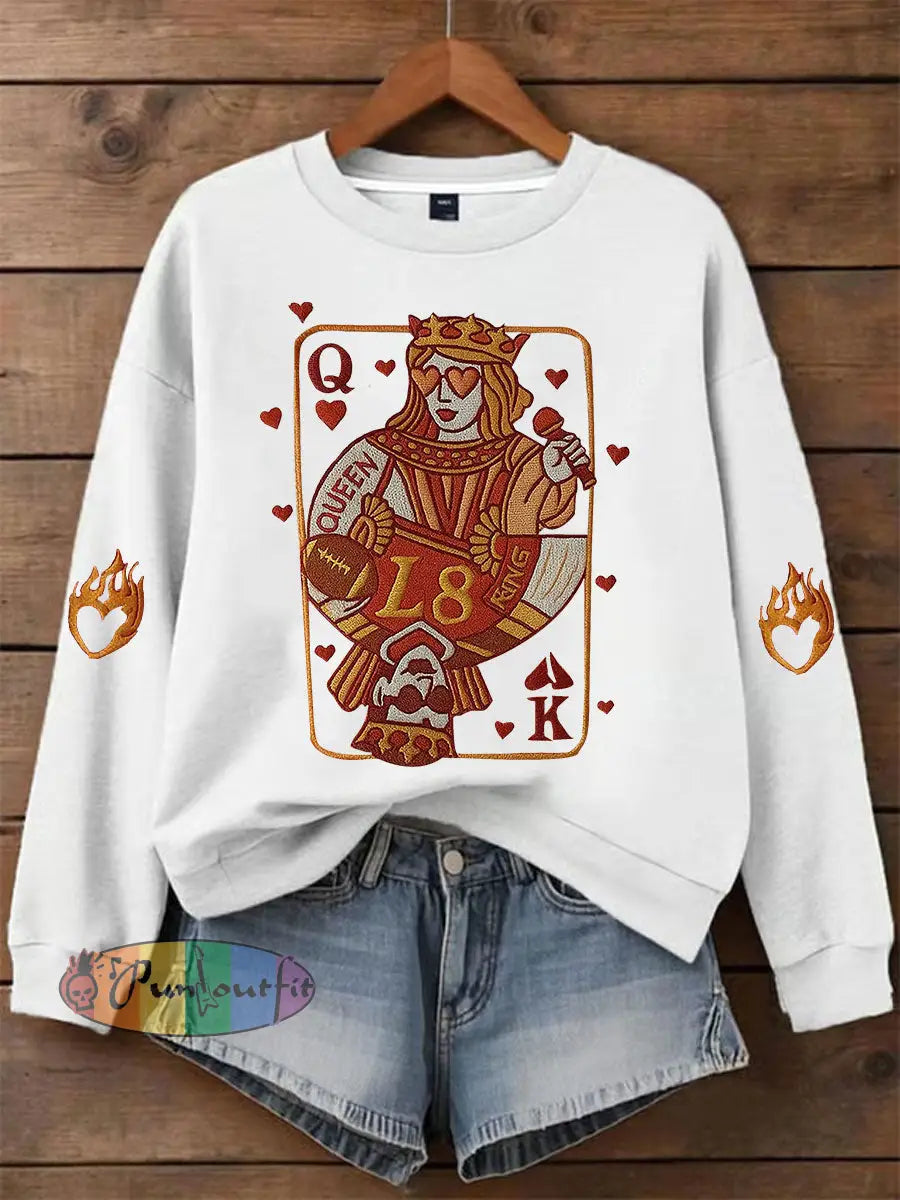 Women’s My Engagement Day Art Print Casual Sweatshirt White / S