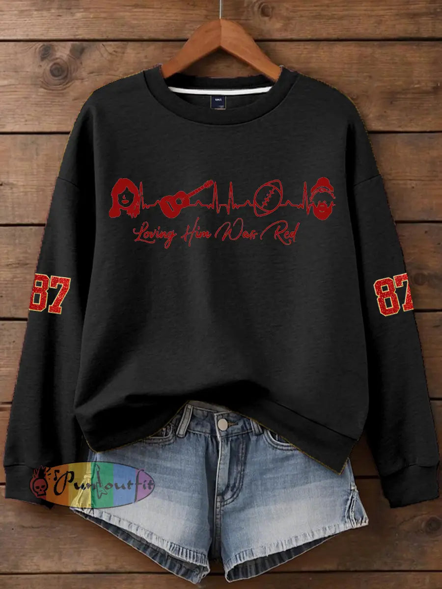 Women’s Taylor Swift and Travis Kelce Engagement Regular Sweatshirt Black / S