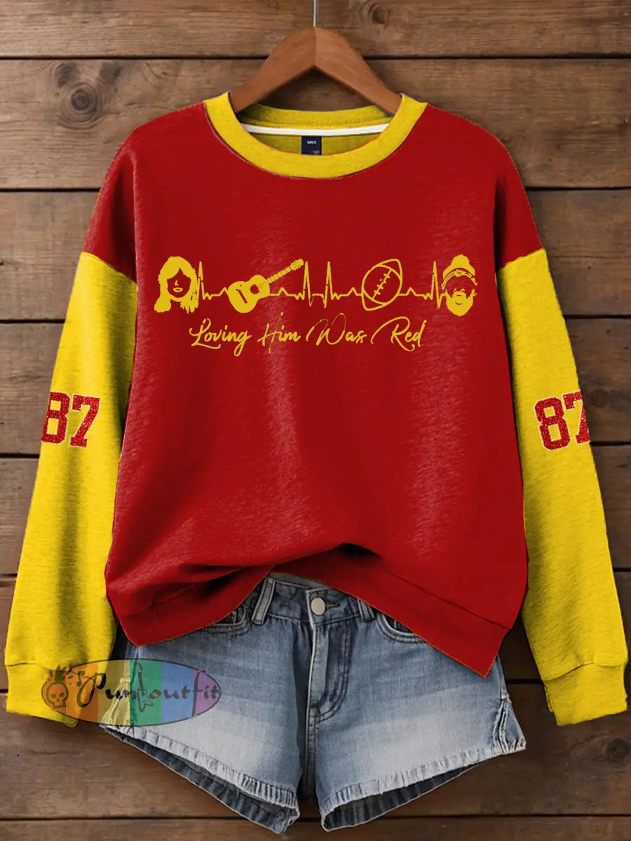 Women’s Taylor Swift and Travis Kelce Engagement Regular Sweatshirt Red / S