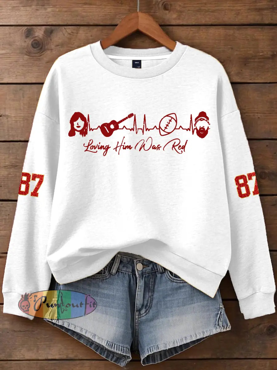 Women’s Taylor Swift and Travis Kelce Engagement Regular Sweatshirt White / S