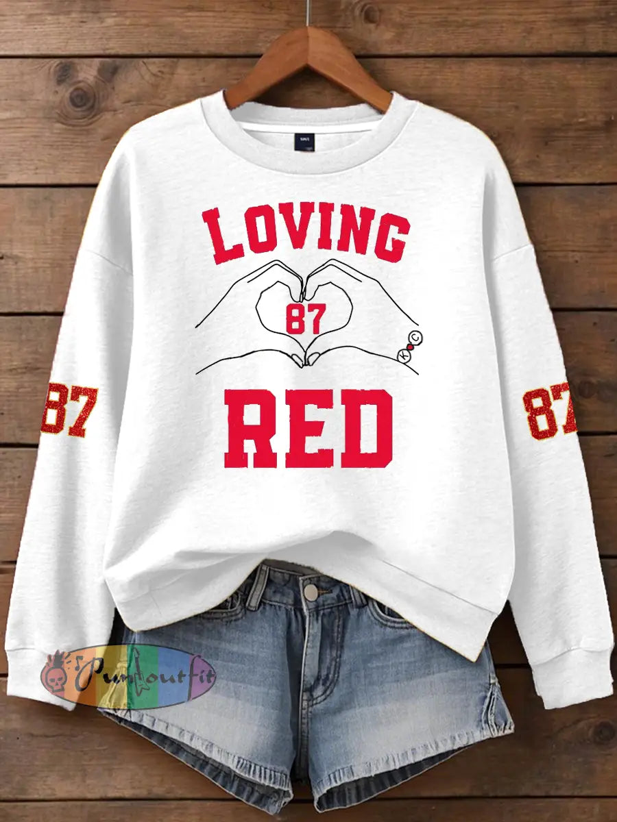 Women’s Taylor Swift and Travis Kelce Engagement Regular Sweatshirt White / S