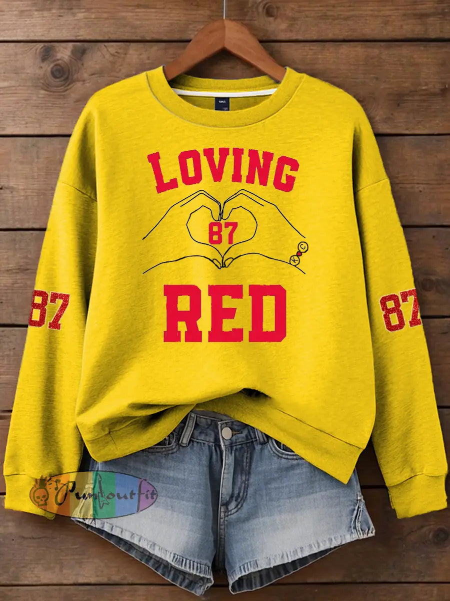 Women’s Taylor Swift and Travis Kelce Engagement Regular Sweatshirt Yellow / S