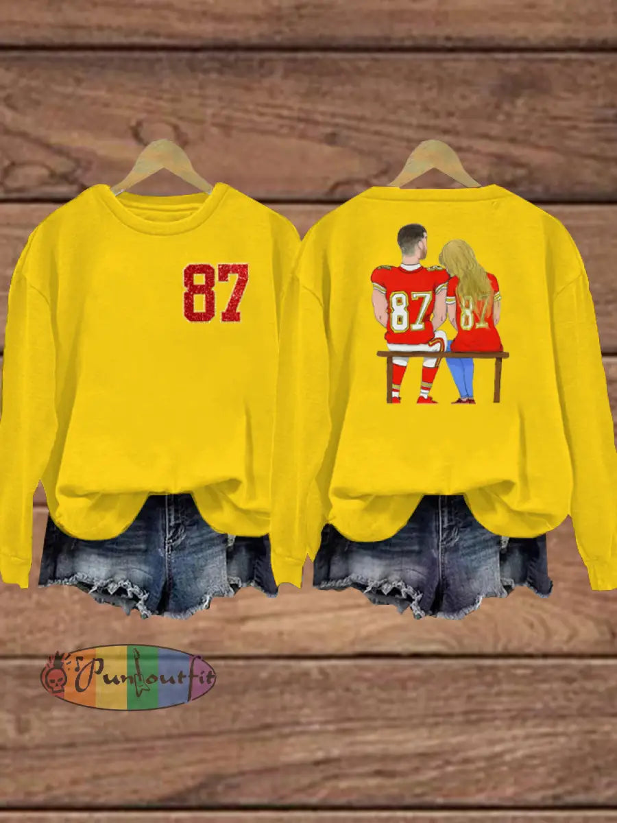 Women’s Taylor Swift and Travis Kelce Engagement Regular Sweatshirt Yellow / S