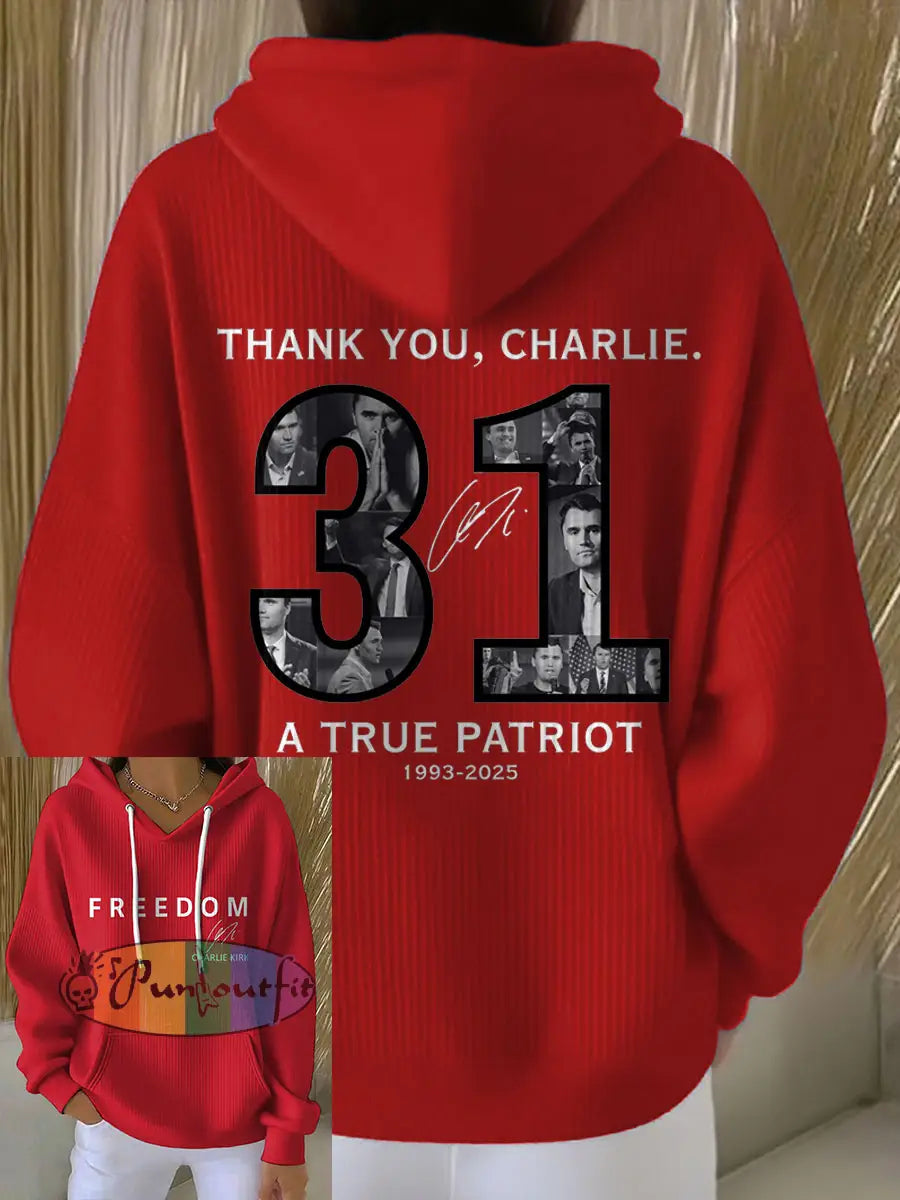 Women’s Thank You Charlie 31 True Patriot Printed Hoodie Red / S