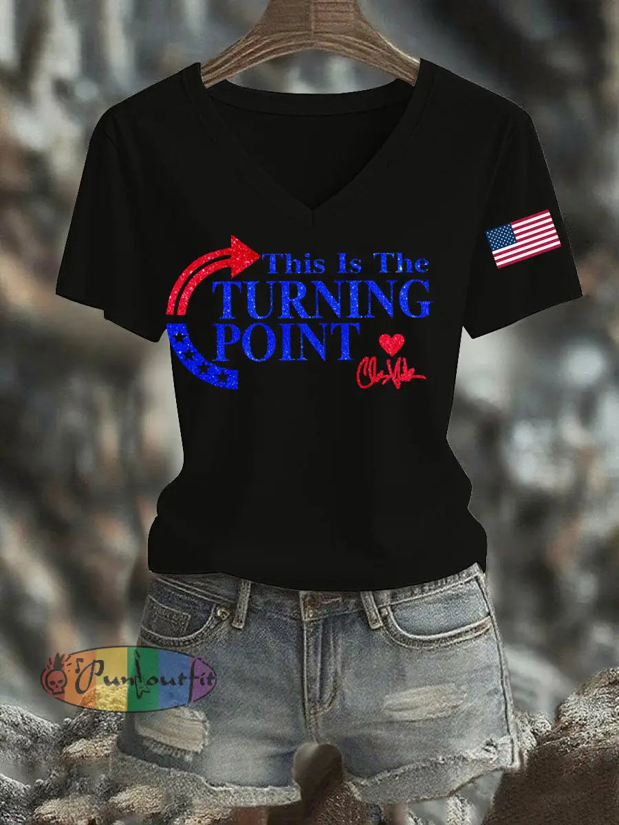 Women’s This Is The Turning Point Printed T-shirt Black / S