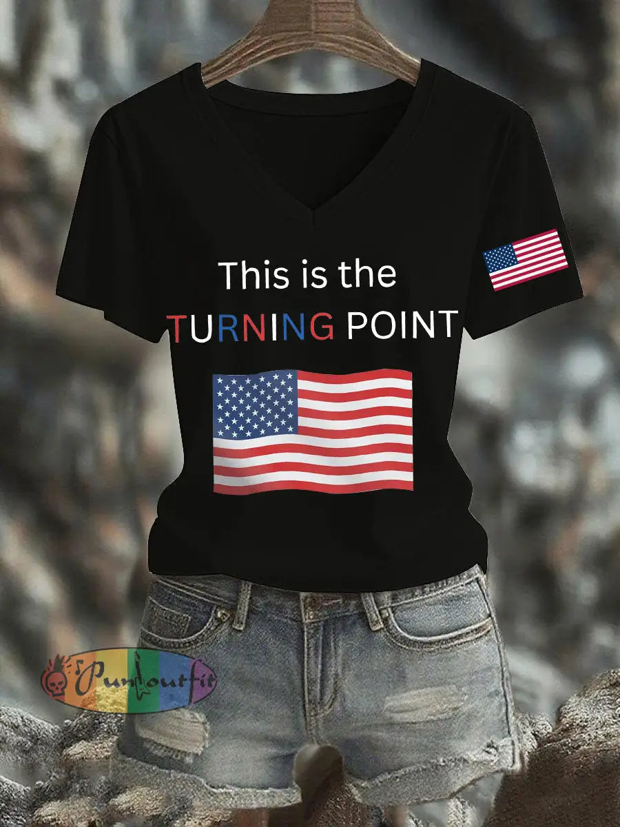 Women’s This Is The Turning Point Printed T-shirt Black / S