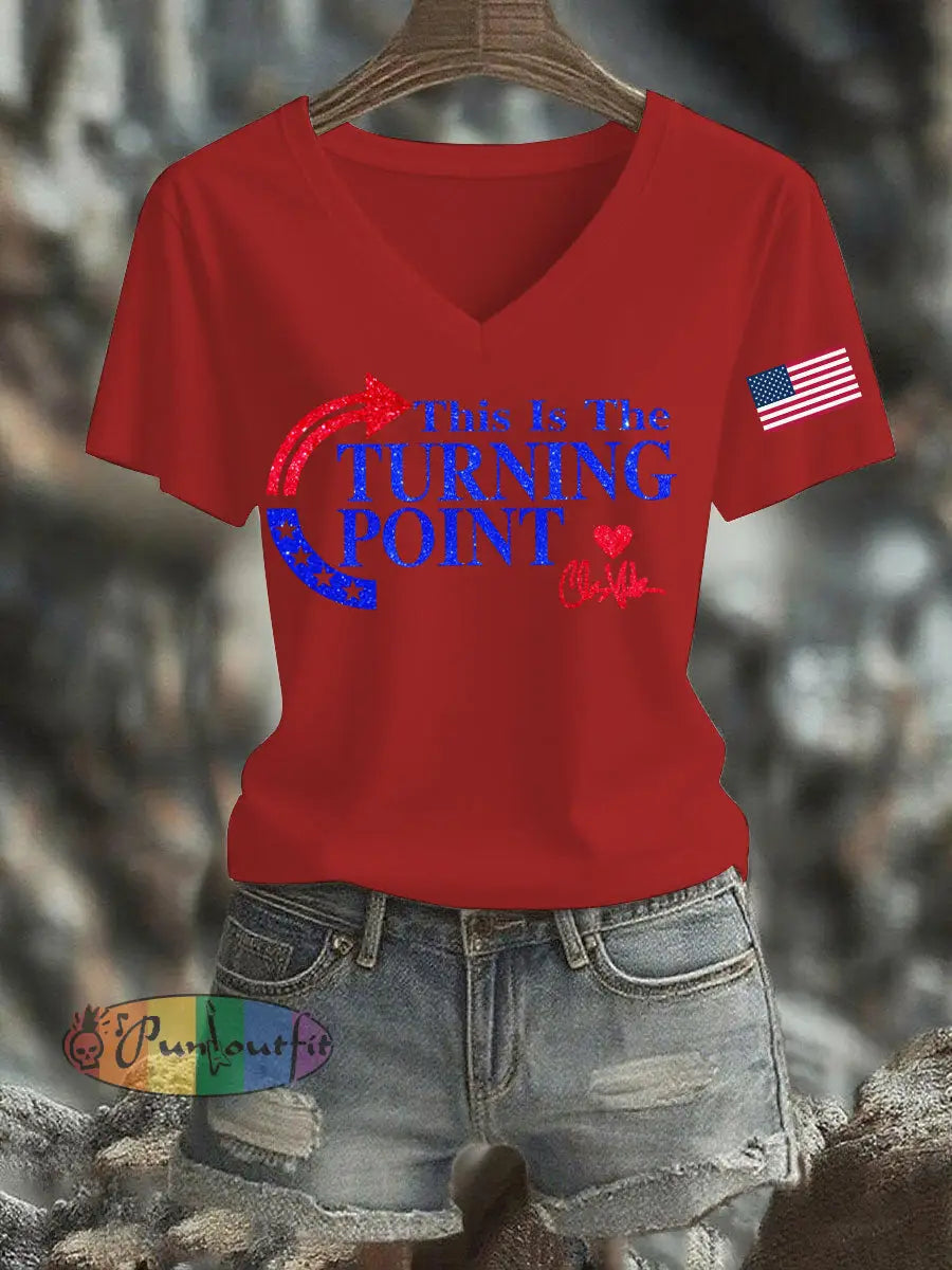 Women’s This Is The Turning Point Printed T-shirt Red / S