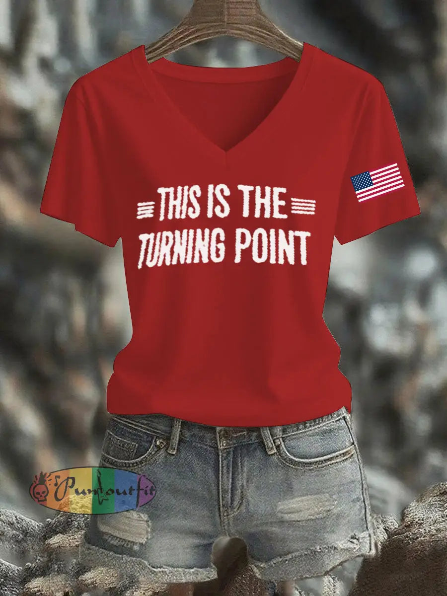 Women’s This Is The Turning Point Printed T-shirt Red / S