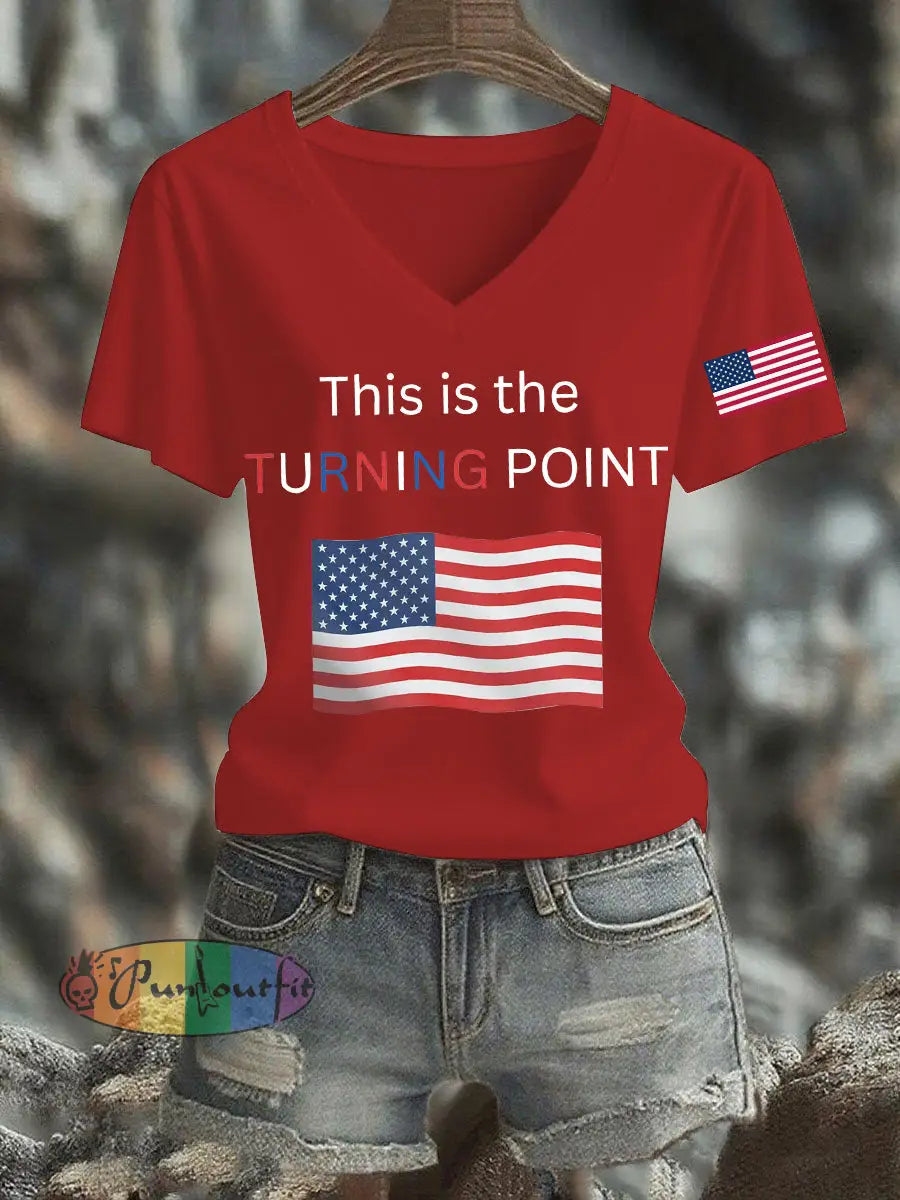 Women’s This Is The Turning Point Printed T-shirt Red / S