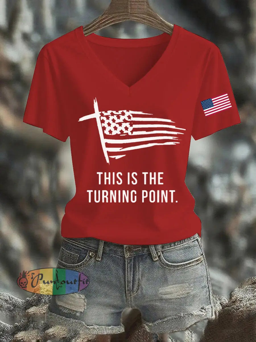 Women’s This Is The Turning Point Printed T-shirt Red / S