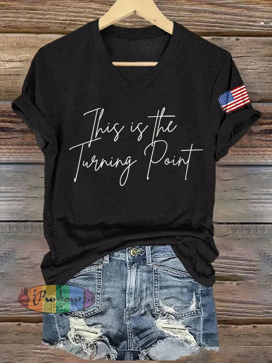 Women’s This Is The Turning Point Short Sleeve T-Shirt Black / S