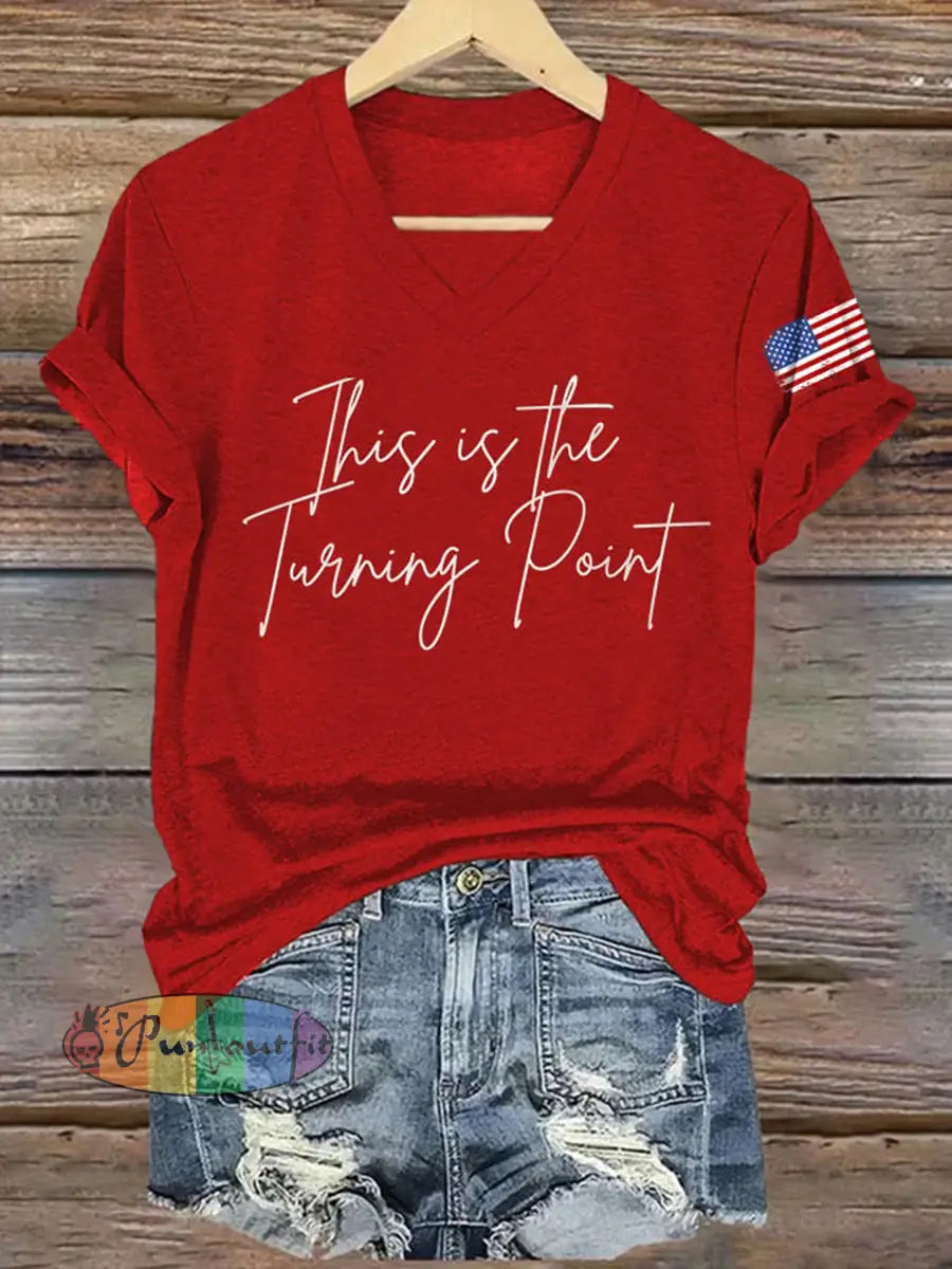 Women’s This Is The Turning Point Short Sleeve T-Shirt Red / S