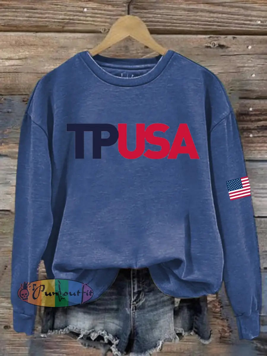 Women’s TPAUSA Printed polyester sweatshirt Blue / S