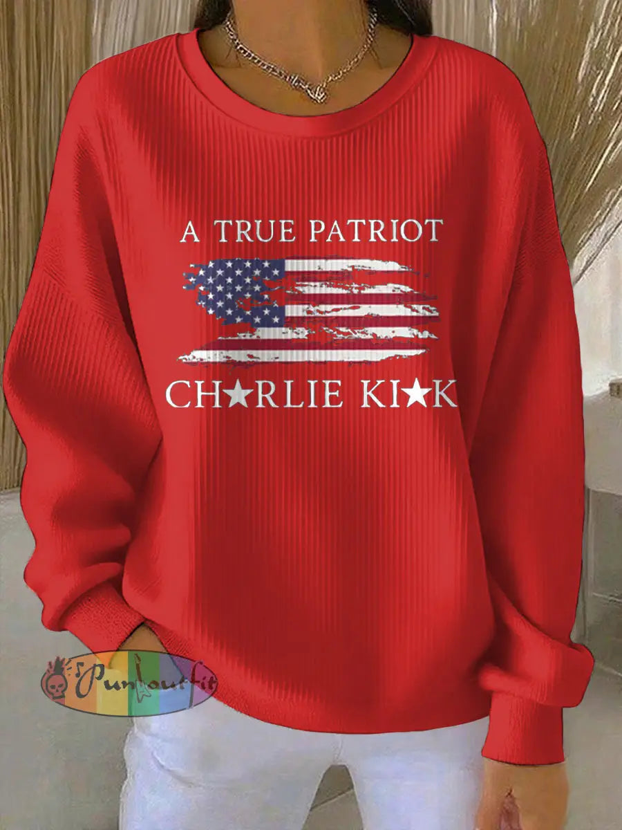 Women’s Turning Point Flag Printed Sweatshirt Red / S