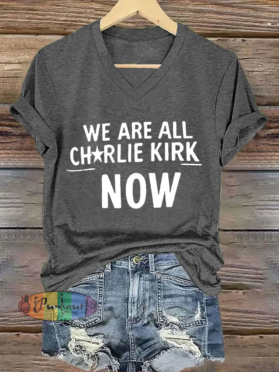 Women’s Voice of Freedom Printed Casual T-shirt Dark Gray / S