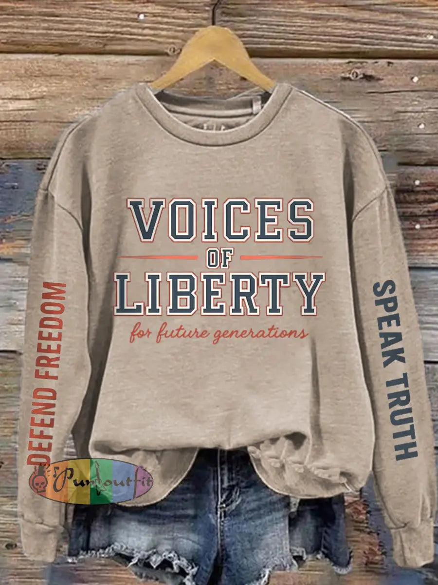 Women’s Voice of Liberty For Future Generation Print Sweatshirt Apricot / S