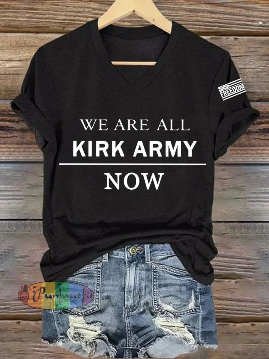 Women’s We Are All Charlie Kirk Army Now! R.I.P Charlie Kirk Tee Black / S