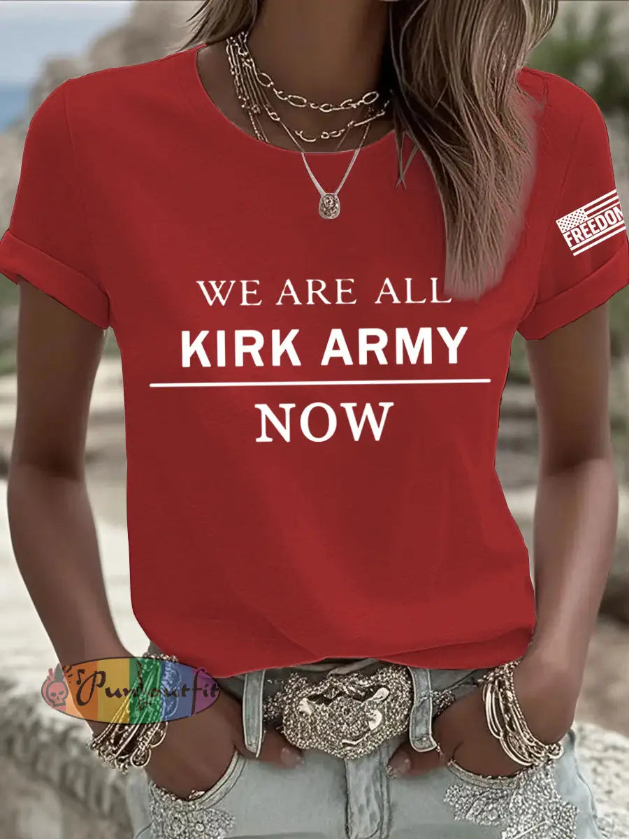 Women’s We Are All Charlie Kirk Army Now! R.I.P Charlie Kirk Tee Red / S