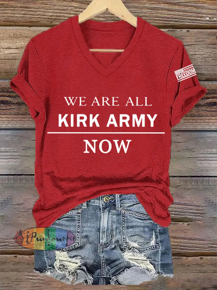 Women’s We Are All Charlie Kirk Army Now! R.I.P Charlie Kirk Tee Red / S