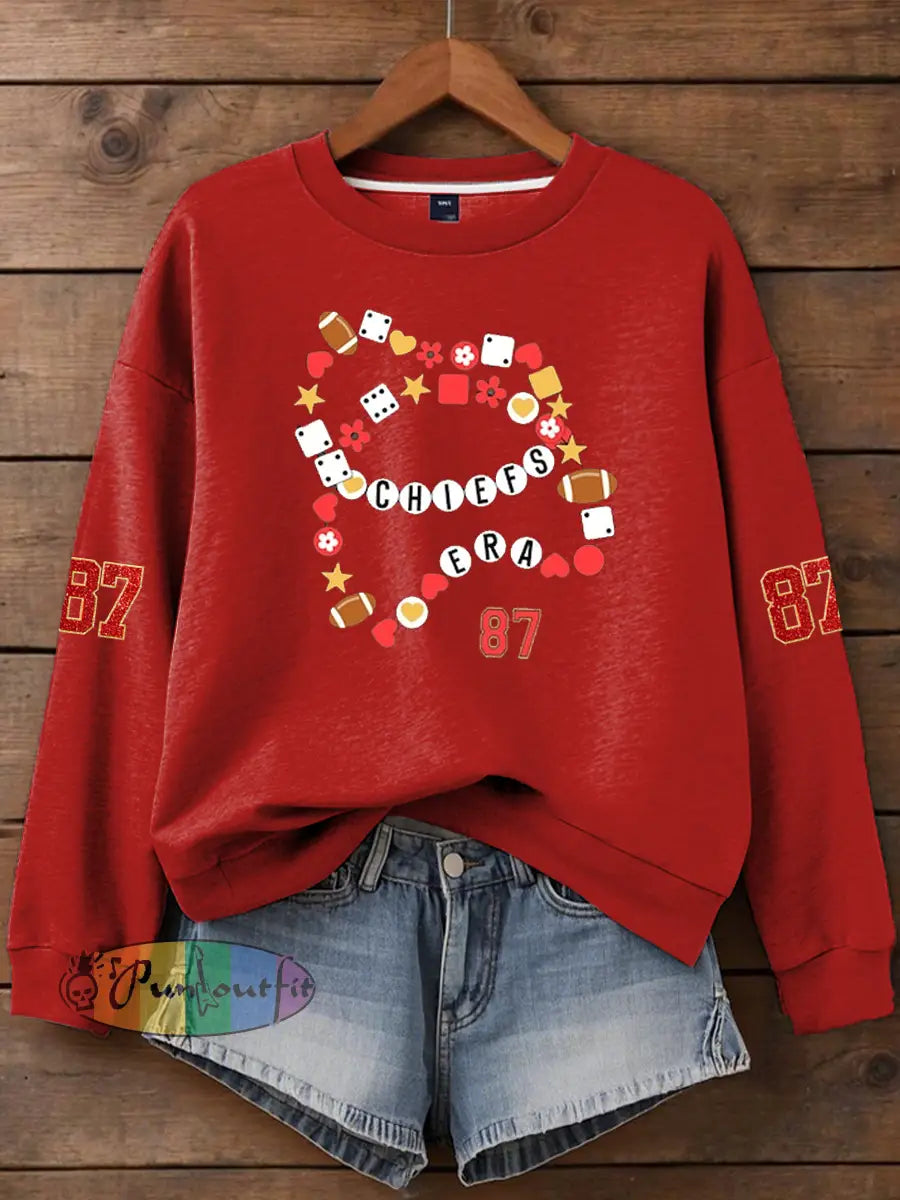Women’sTaylor Swift and Travis Kelce Engagement Regular Sweatshirt Red / S