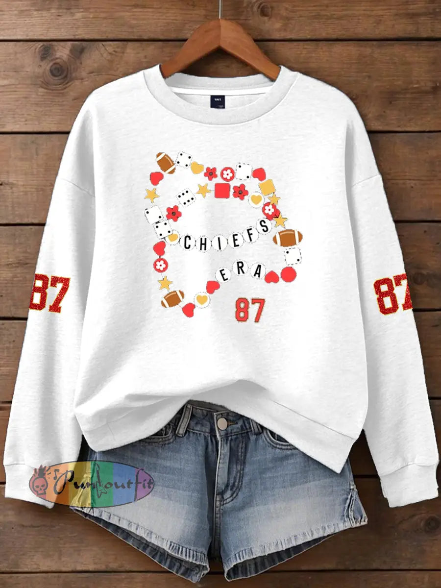 Women’sTaylor Swift and Travis Kelce Engagement Regular Sweatshirt White / S