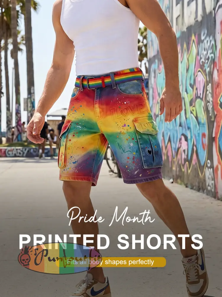 Men's Pride Month Printed Shorts
