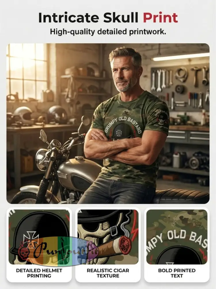 Men's 'grumpy old bastard approach with caution' T-shirts