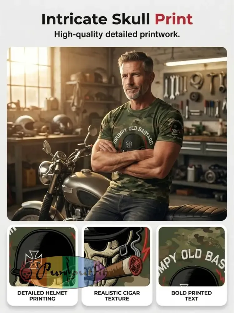 Men's 'grumpy old bastard approach with caution' T-shirts