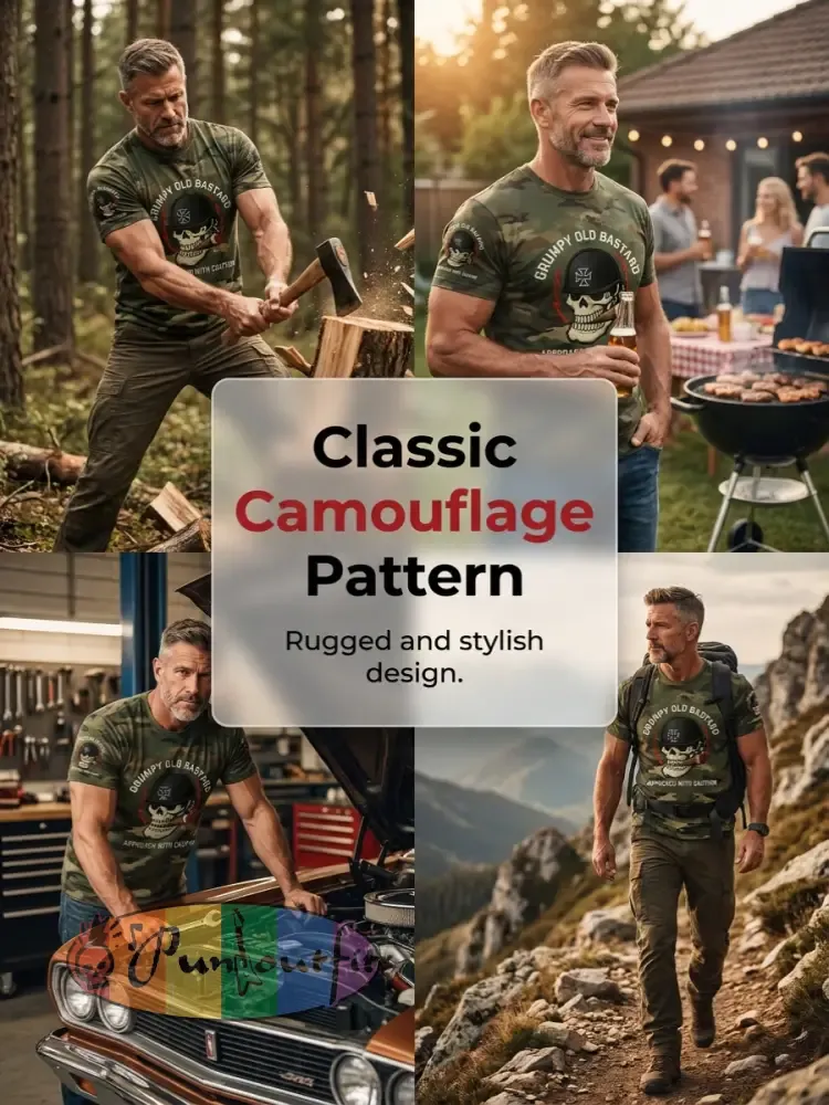 Men's 'grumpy old bastard approach with caution' T-shirts