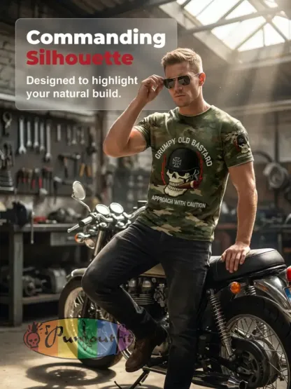 Men's 'grumpy old bastard approach with caution' T-shirts