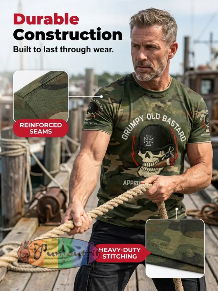 Men's 'grumpy old bastard approach with caution' T-shirts