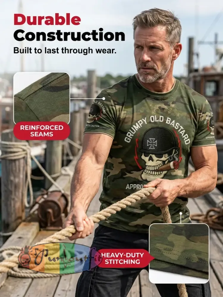 Men's 'grumpy old bastard approach with caution' T-shirts