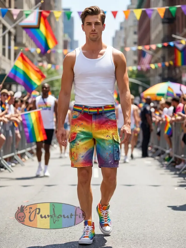 Men's Pride Month Printed Shorts
