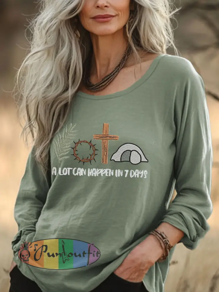 Women’s Easter Faith A Lot Can Happen In 7 Days Printed Top