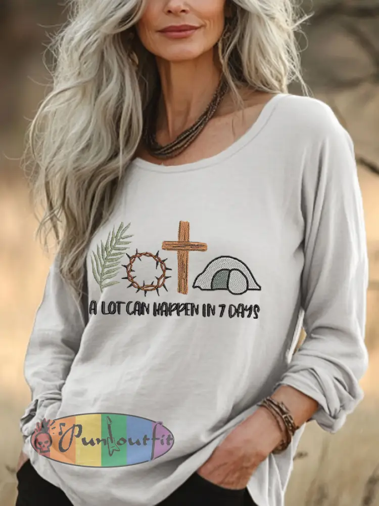Women’s Easter Faith A Lot Can Happen In 7 Days Printed Top