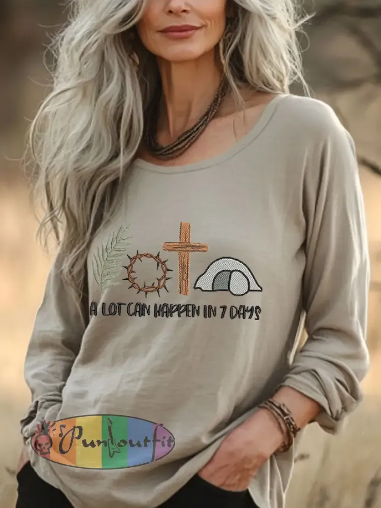 Women’s Easter Faith A Lot Can Happen In 7 Days Printed Top