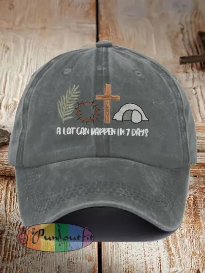 Unisex Easter Faith A Lot Can Happen In 7 Days Printed Hat